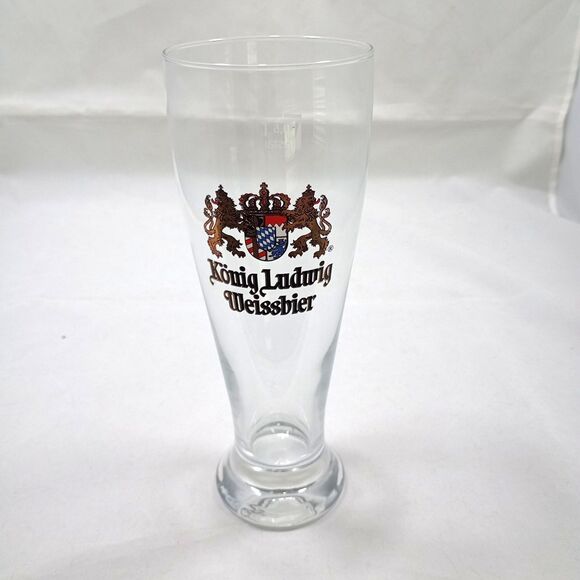 Konig Ludwig Weissbier 0.5L Pilsner Beer Glasses, Germany Faceted Bar Ware - Picture 1 of 2